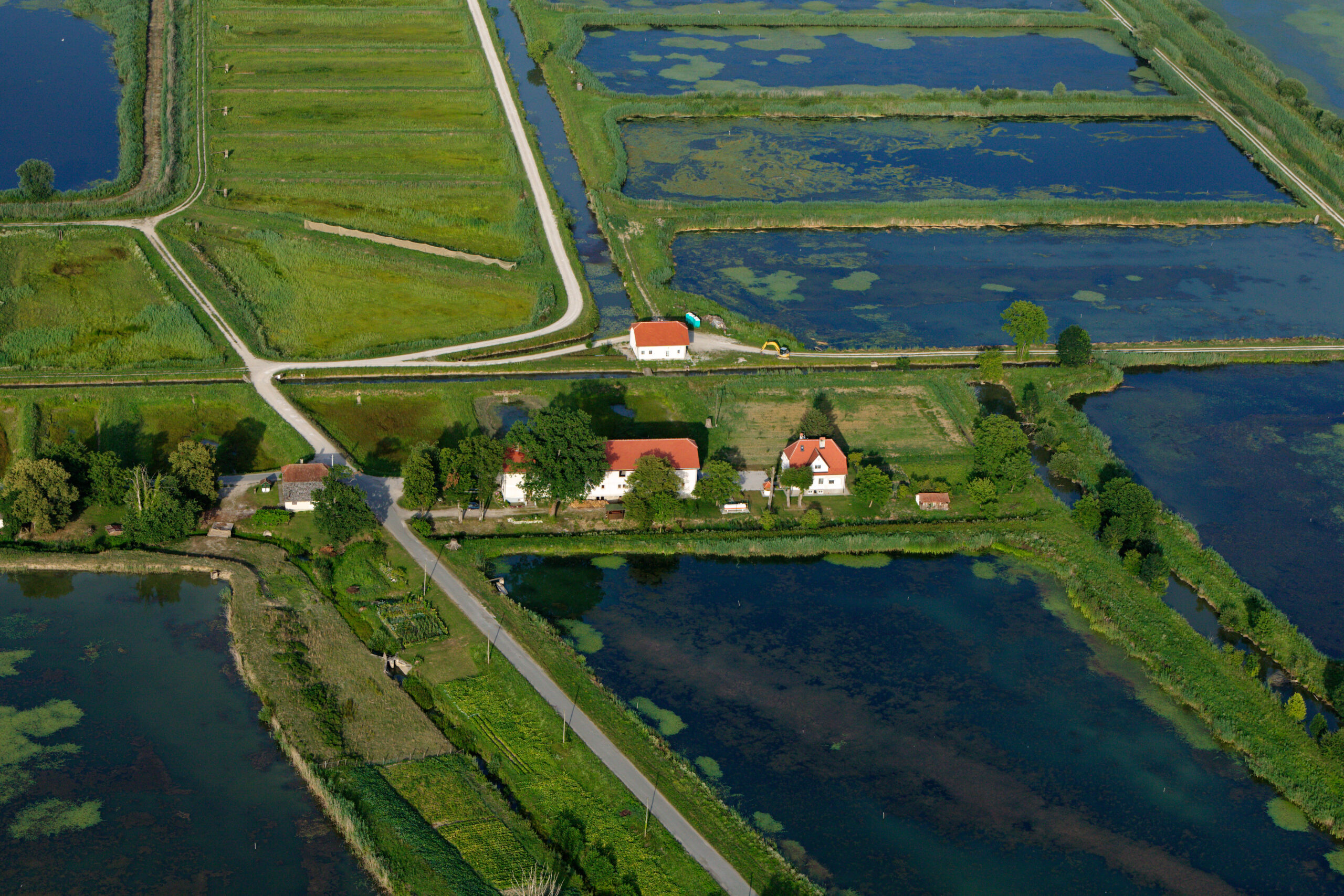 Aerial,View,Of,Fishponds,Crna,Mlaka,,Croatia